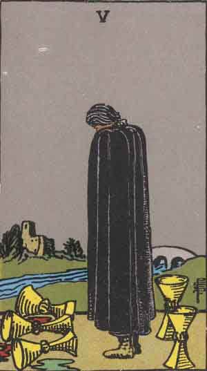 5 of cups upright