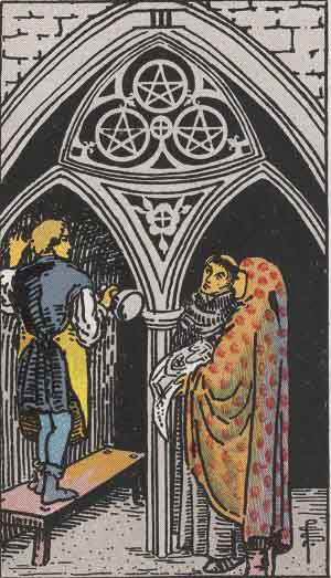 which tarot cards indicate cheating three of pentacles