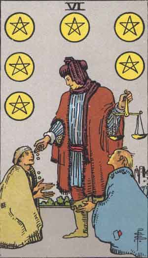 Which tarot cards indicate wealth? Six of Pentacles
