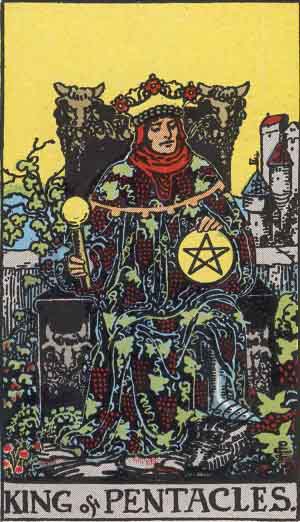 Which tarot card indicates wealth? King of Pentacles