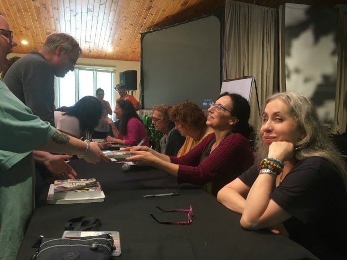 Signing books at Omega Masters of Tarot Conference