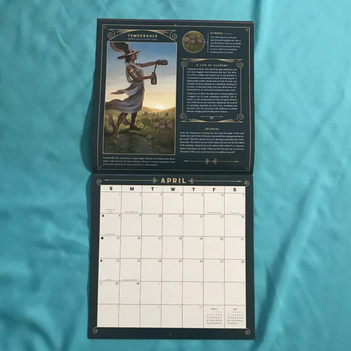 The Hit List - Latest Tarot Swag: Llewellyn 2018 Tarot Calendar inside view