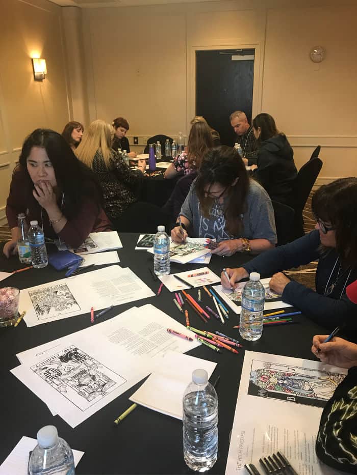 The Hit List - Readers Studio 2018. Tarot Coloring event fun.