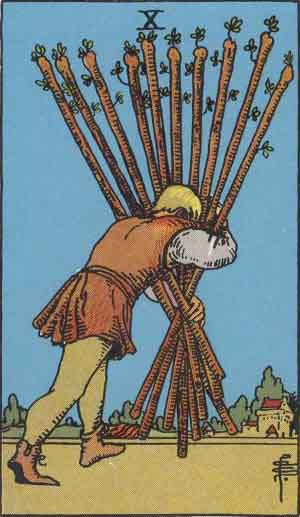Tarot Card Meanings - Ten of Wands